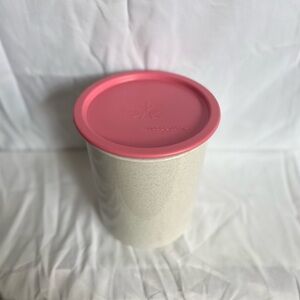 New Tupperware Canister White Pink lid